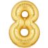 Golden Number 8 Foil Balloon - 24