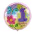 1st Birthday Girl Foil Balloon - 18in