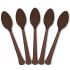 Solid Chocolate Brown Plastic Party Spoons (Pack Of 24)