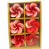 Red Flower Floating Candles (Pack of 6), 